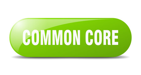 common core button. sticker. banner. rounded glass sign