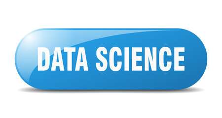 data science button. sticker. banner. rounded glass sign