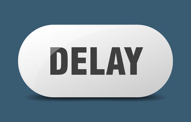 delay button. sticker. banner. rounded glass sign