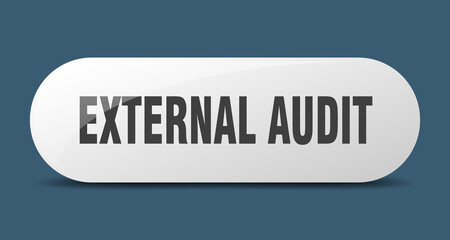 external audit button. sticker. banner. rounded glass sign
