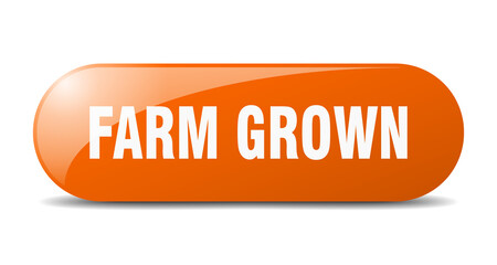 farm grown button. sticker. banner. rounded glass sign