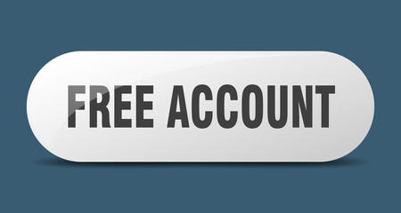 free account button. sticker. banner. rounded glass sign