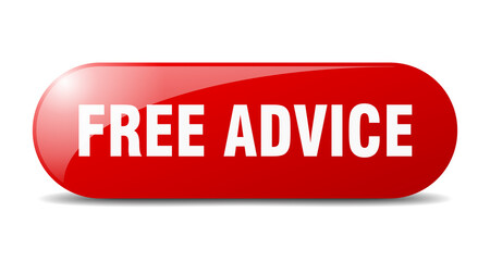 free advice button. sticker. banner. rounded glass sign