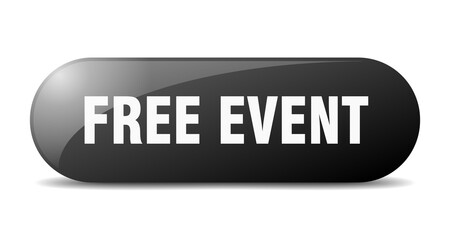 free event button. sticker. banner. rounded glass sign