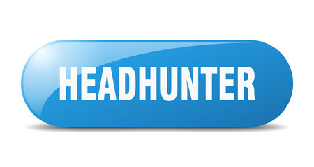 headhunter button. sticker. banner. rounded glass sign