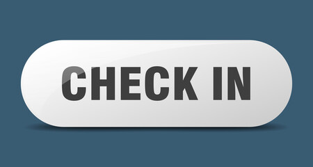 check in button. sticker. banner. rounded glass sign