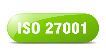 iso 27001 button. sticker. banner. rounded glass sign