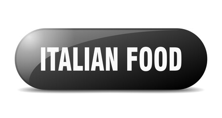 italian food button. sticker. banner. rounded glass sign