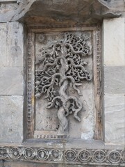 Detail of stone art at a temple