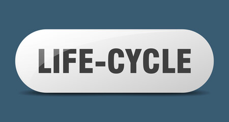 life-cycle button. sticker. banner. rounded glass sign