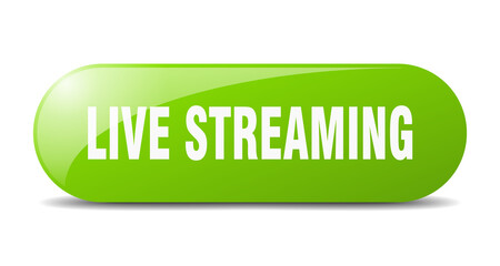 live streaming button. sticker. banner. rounded glass sign