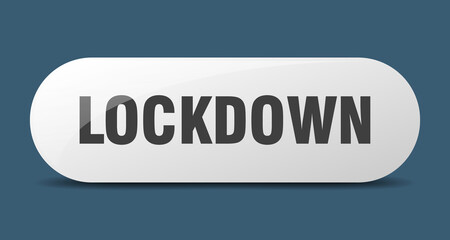 lockdown button. sticker. banner. rounded glass sign