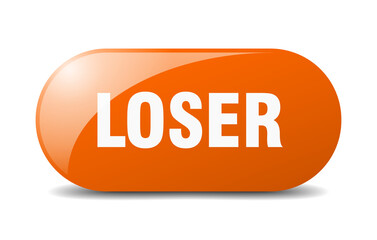 loser button. sticker. banner. rounded glass sign