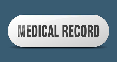 medical record button. sticker. banner. rounded glass sign