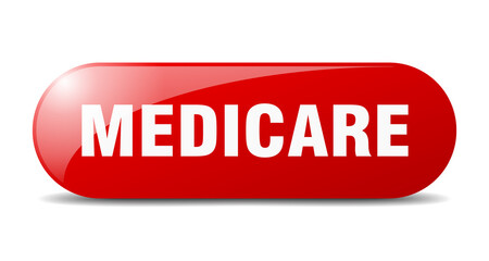 medicare button. sticker. banner. rounded glass sign