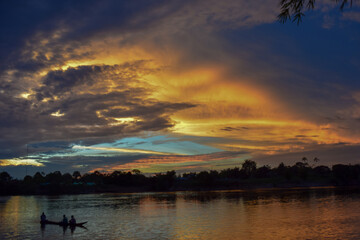 sunset over the Vaupes river