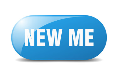 new me button. sticker. banner. rounded glass sign