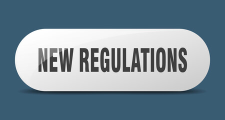 new regulations button. sticker. banner. rounded glass sign