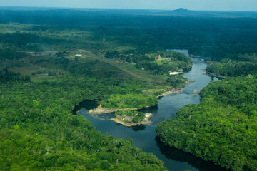 Papuri river in the jungle Brasil and Colombian amazonian