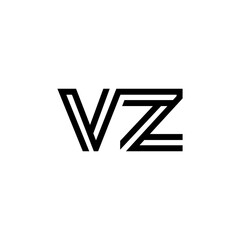 initial letter vz line stroke logo modern