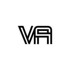 initial letter va line stroke logo modern