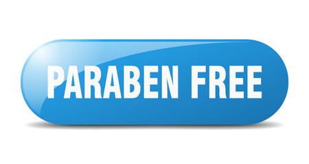 paraben free button. sticker. banner. rounded glass sign
