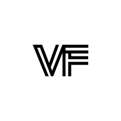 initial letter vf line stroke logo modern