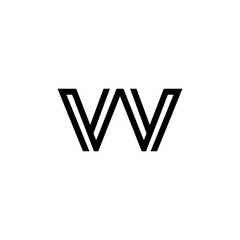 initial letter vv line stroke logo modern