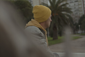 young depression concept, social media campaign, young man advertising