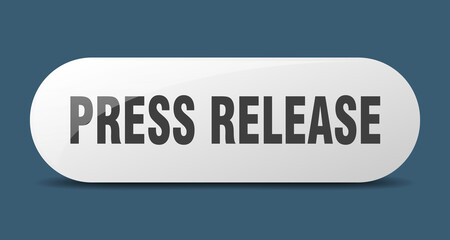 press release button. sticker. banner. rounded glass sign