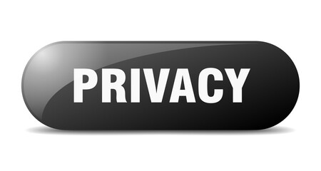 privacy button. sticker. banner. rounded glass sign