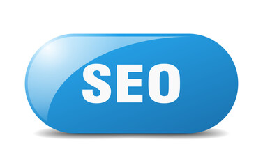 seo button. sticker. banner. rounded glass sign