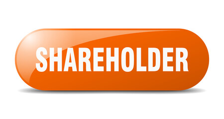 shareholder button. sticker. banner. rounded glass sign
