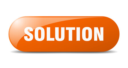 solution button. sticker. banner. rounded glass sign