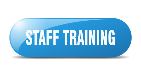 staff training button. sticker. banner. rounded glass sign