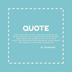 Quote banner frame design content slogan minimal style cyan color background
