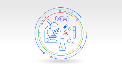 Medical science research icon background