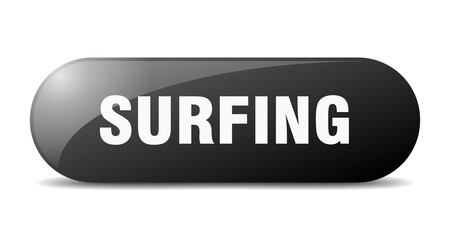 surfing button. sticker. banner. rounded glass sign