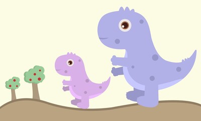 the cute dinosaurs with violet colors