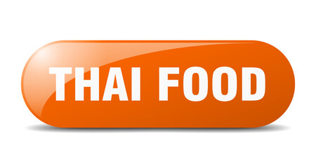 thai food button. sticker. banner. rounded glass sign