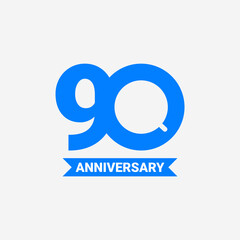 90 Years Anniversary Celebration Vector Template Design Illustration