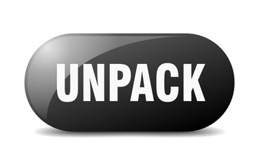 unpack button. sticker. banner. rounded glass sign