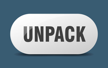 unpack button. sticker. banner. rounded glass sign
