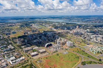 Fototapeta na wymiar Aerial view of Brasilia's central area.
