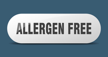 allergen free button. sticker. banner. rounded glass sign