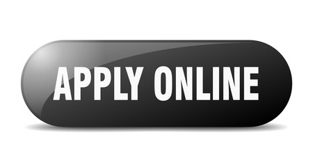 apply online button. sticker. banner. rounded glass sign