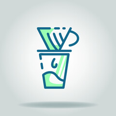 coffe maker v60 icon or logo in  twotone
