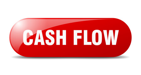 cash flow button. sticker. banner. rounded glass sign
