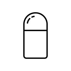 Thermos bottle. Linear icon of vacuum flask. Black simple illustration of container to keep food and drinks warm. Contour isolated vector pictogram on white background