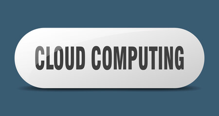 cloud computing button. sticker. banner. rounded glass sign
